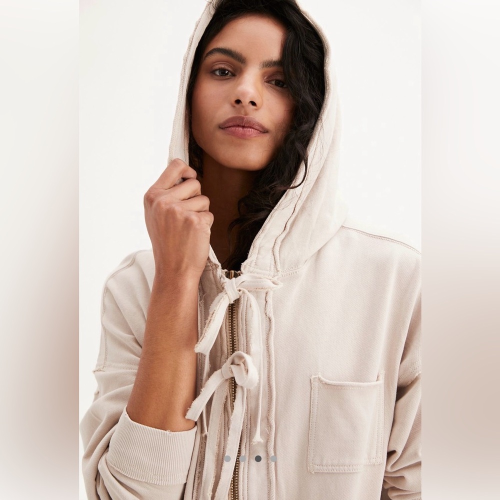 We The Free Sea Call  Hooded Jacket in Almond Milk size Medium